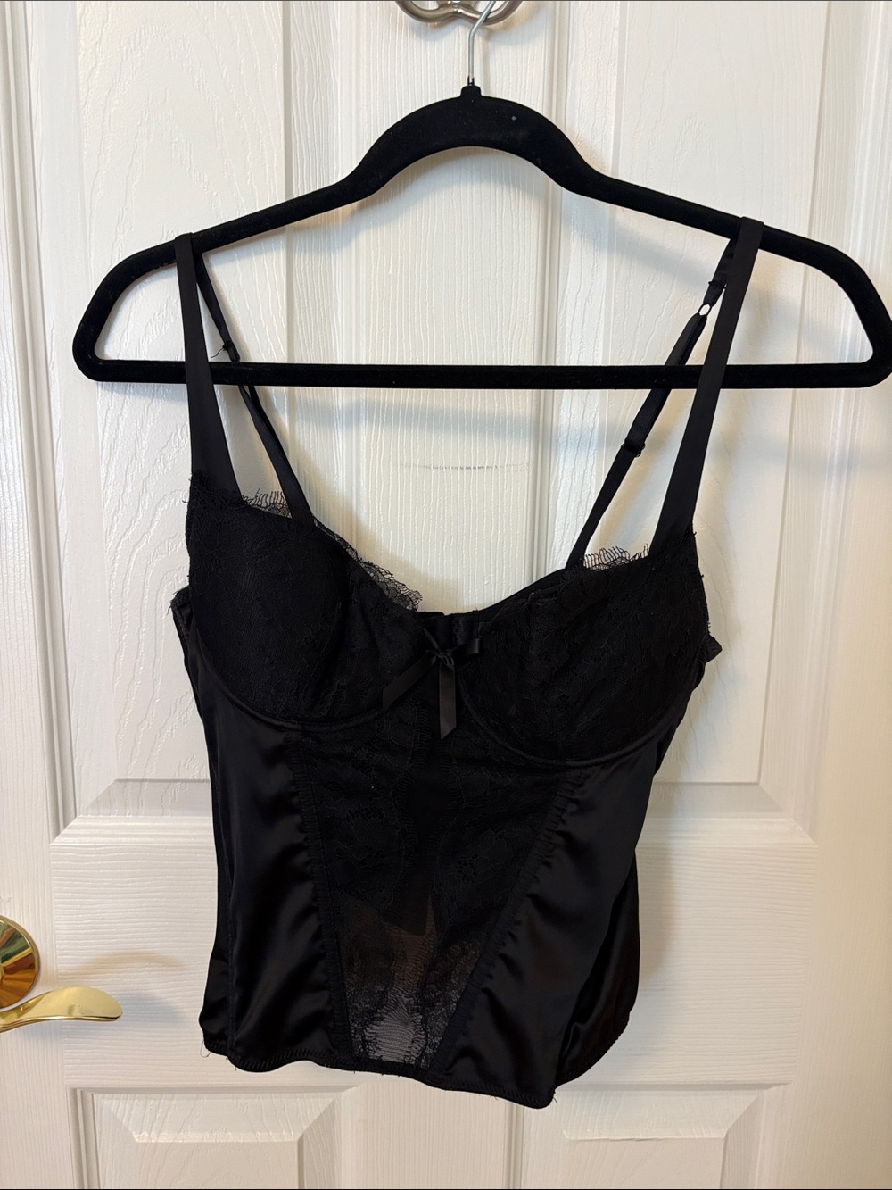 Vintage La Senza Black Lace Bustier Corset Top